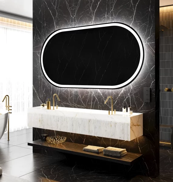 Oglinda ovala baie cu leduri F004